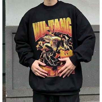 美式oldschool武當派Bboy說唱hiphop寬松街舞Wutangclan圓領衛衣