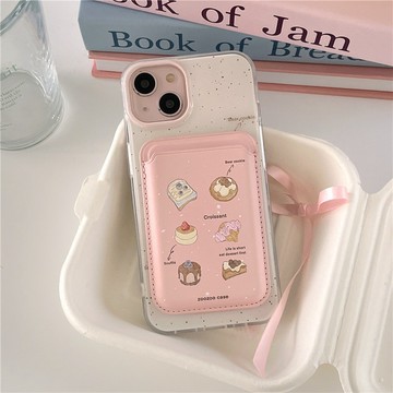 韓系ins小眾甜品蛋糕磁吸卡包防摔殼 保護殼 iPhone 17 Pro Max 12 13 14 15 16手機殼