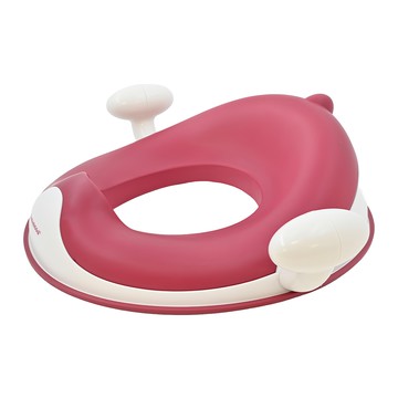 babyhood 小怪獸PU軟墊座便圈 舒適安全 圓潤大扶手 軟墊可拆洗  紫紅色  1個
