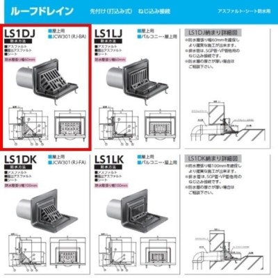 ルーフドレイン よこ引き用 屋上用 サイズ 150 防水層張り幅60mm