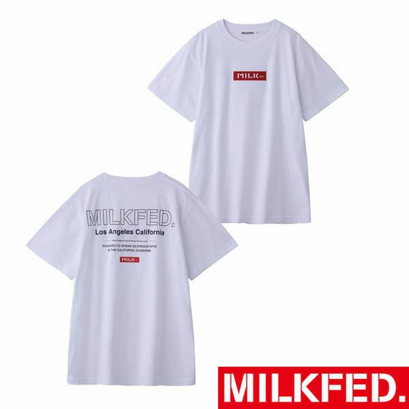 ティシャツ Tシャツ ミルクフェド Milkfed Tシャツ Ss Tee Embroidered Bar And Stencil 半袖 トップス レディース バックプリント 通販 Lineポイント最大0 5 Get Lineショッピング