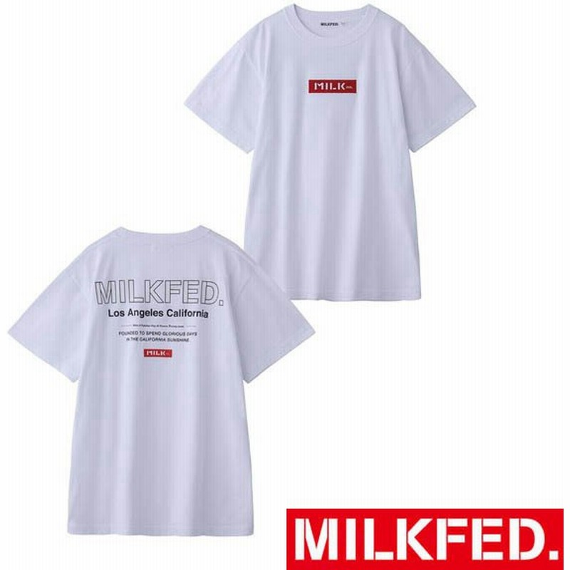 ティシャツ Tシャツ ミルクフェド Milkfed Tシャツ Ss Tee Embroidered Bar And Stencil 半袖 トップス レディース バックプリント 通販 Lineポイント最大0 5 Get Lineショッピング