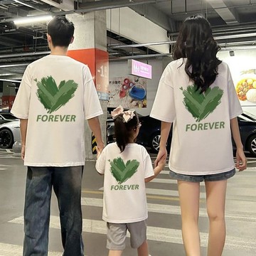 🚀隔日到貨🚀加大大尺碼夏季親子裝親子裝百搭ins風重磅短袖親子服裝韓版家庭服全家出遊裝韓式親子裝美式上衣百搭印花短袖