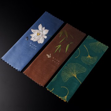 彩繪吸水茶巾日式柔軟茶席功夫茶具茶道零配件茶墊布紫砂壺養壺巾