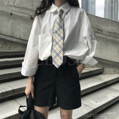 ブラウスシャツパンツレディーストップス黒短パンor白ブラウスポケット韓国風長袖おしゃれ新作大人ゆったり 通販 Lineポイント最大get Lineショッピング