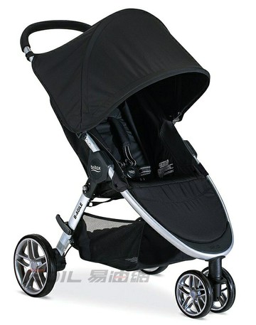 【APP下單6%回饋】Britax-B-Agile 單手收豪華三輪手推車 黑色/紅色/銀色