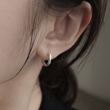 925純銀 斜切鑽面 亮霧面 易扣 耳環 耳夾  一對  免費送禮包裝