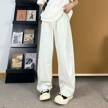 夏季垂墜感長褲男美式街頭百搭時尚慵懶休閒褲原宿簡約流行直筒褲