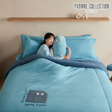 YVONNE 以旺傢飾 睛睛 蓄暖被-冰島藍