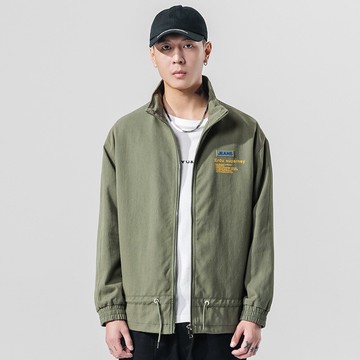 現貨+預購 休閒夾克立領外套-純色字母印花寬鬆男外套3色73zm3【獨家進口】【米蘭精品】