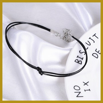 黑色皮繩結項圈 Choker頸鏈項鏈女