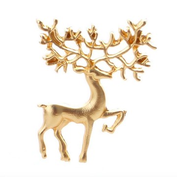 【Angel】金色麋鹿歐美胸針別針兩用