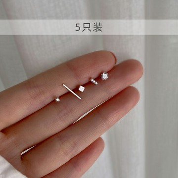 純銀耳釘女2021年新款潮冷淡風2022耳環高級感氣質小巧養耳洞耳飾