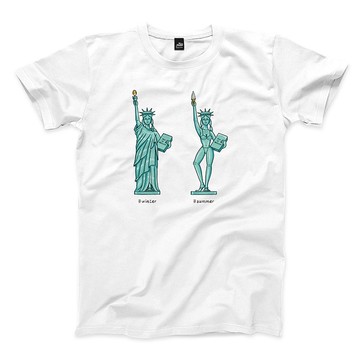 自由女神換季 - 白 - 中性版T恤
