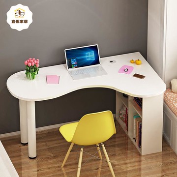 免運 電腦桌 轉角書桌 實木電腦桌 簡約家用轉角學習桌臺式電腦桌書架家居書桌診療弧形房間辦公桌 可開發票 全館八折 工廠現貨直銷 新品特價 y9051