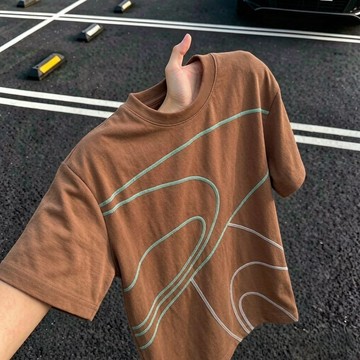 夏季新品 上衣 男生上衣 T恤 短袖上衣 短袖T恤 戶外山系短袖騎行服男女情侶夏季輕薄透氣哈蘇線運動徒步漂流T恤