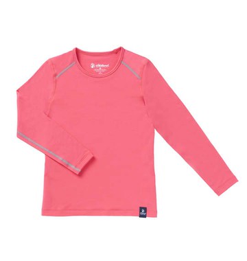 【【蘋果戶外】】荒野 W2669 16 蜜桃紅 童 輕量鍺纖維親膚保暖衣 圓領保暖衣 彈性內衣 內搭透氣彈性衛生衣 Wildland