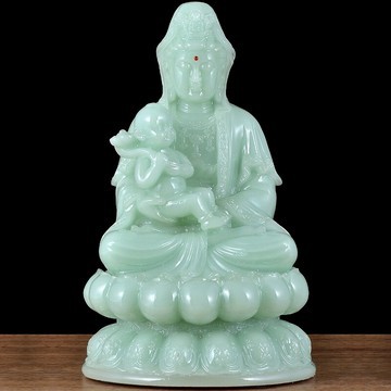 觀世音菩薩佛像擺件寺廟居家供奉抱童子金童雨女玄關客廳臥室擺放