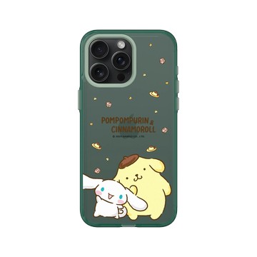 iPhone 15 Pro Max Clear 憂墨綠 - 三麗鷗-布丁狗＆大耳狗綜合圖 Mix Characters - 食物系列-甜點世界