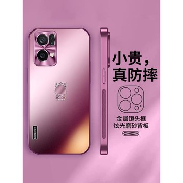 適用OPPOReno7手機殼新款龍年限定炫金磨砂reno7pro高級感梅子色保護套全包防摔超薄男女防摔情侶