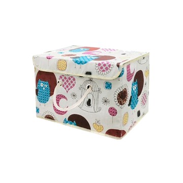 【上手家居】日式棉麻收納盒-貓頭鷹(收納箱/折疊收納箱/衣服收納/衣服收納箱/棉麻收納箱/布藝收納箱)