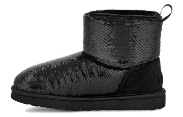 UGG CLASSIC MINI BOOT MIRROR BALL BLACK WOMEN