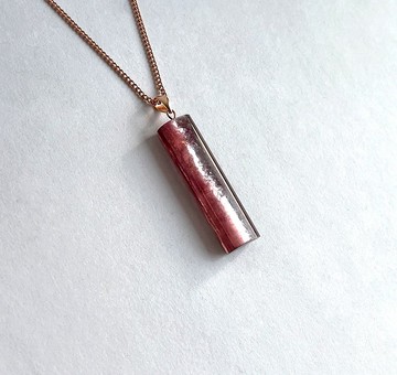 寶石系 天然礦石 紫鋰雲母 925純銀玫瑰金 項鍊