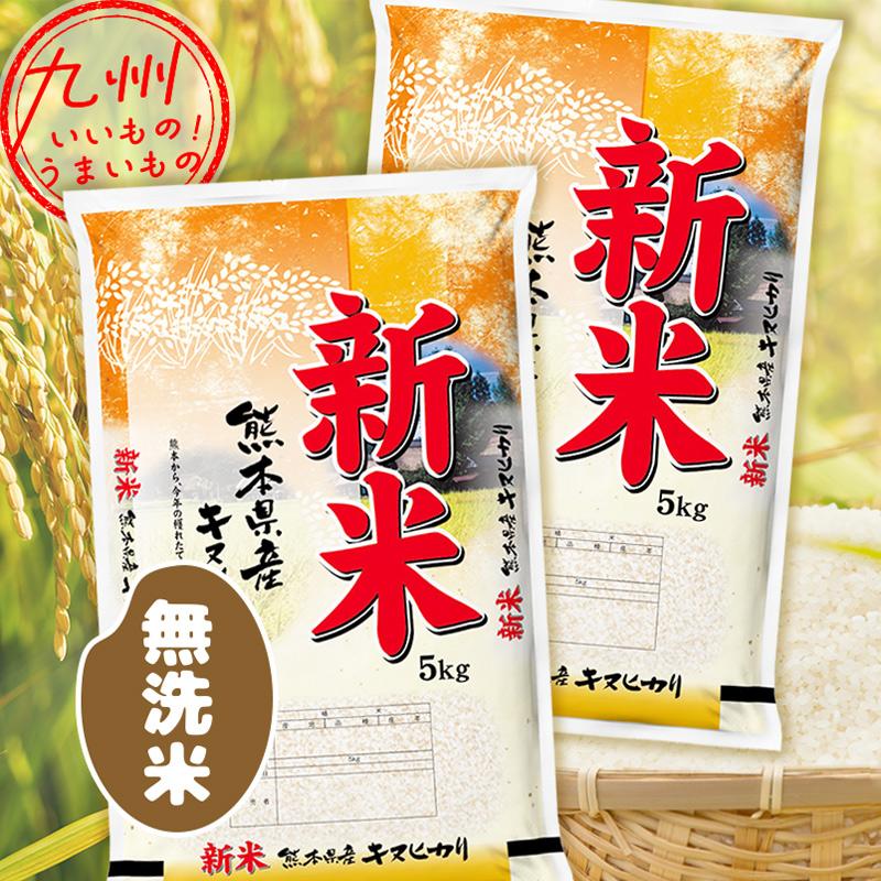 令和5年産 熊本県産 無洗米 キヌヒカリ 10kg（5kg×2袋） 米 精米 白米 お米 こめ 熊本 熊本の米 産地直送 送料無料