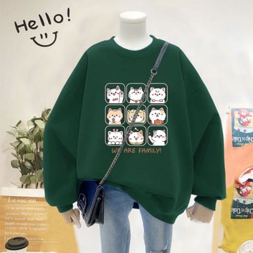 美式大碼春秋薄款圓領衛衣女2025新款寬松遮肚長袖無帽外套上衣服