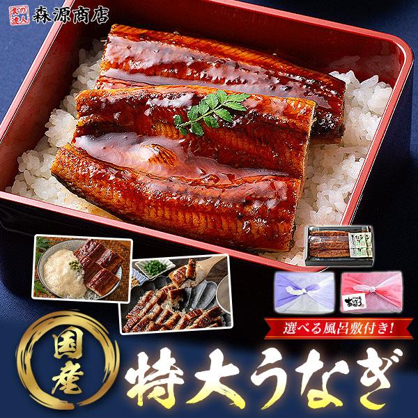 LINEショッピング　お歳暮　優良配送　風呂敷包み　食品　鹿児島産　うな飯　国産　ウナギ　鰻　10%クーポン　150g×2本　大サイズ2尾　うなぎ　肉厚　蒲焼き　ギフト