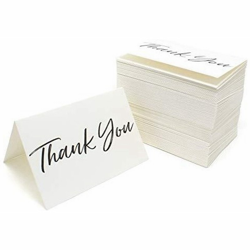 サンキューカードと封筒 ブラックフォント ホワイトカードストック バルクボックスセット 100枚入り 結婚式 卒業式 ベビーシャワーや誕生日に 通販 Lineポイント最大0 5 Get Lineショッピング