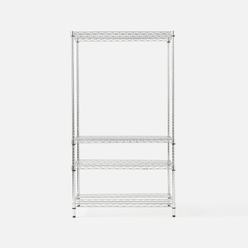 特力屋 鍍鉻四層架 寬90x深60x高160公分 霸王級荷重單層120公斤 書架 收納架 電器架 置物架