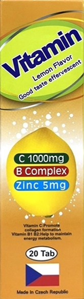 健康卓越 維他C+鋅+B群發泡錠 20粒/盒 檸檬口味 (外盒有藍跟黃兩種，都是同成分)【新宜安中西藥局】