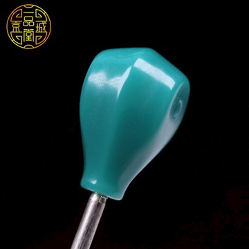 雪巴琉璃精工鯊魚背三通佛頭 西藏料器菩提金剛手串長串DIY配飾