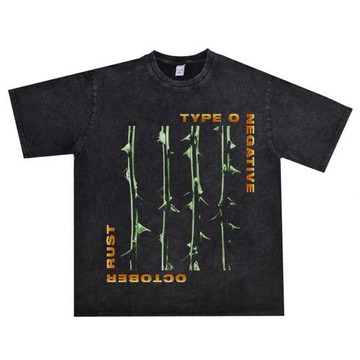 另類哥特重金屬TYPE O NEGATIVE O型陰性樂隊水洗做舊T恤男女