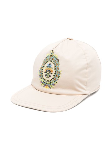 ETRO KIDS - Coat-of-Arms-embroidery hat - kids - Cotton/Acrylic/Cotton/Elastane/Polyester - I - Neutrals