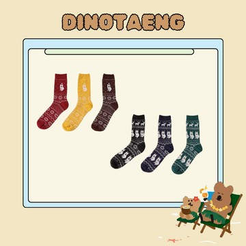 【CUDDLE】韓國Dinotaeng 襪子三件組