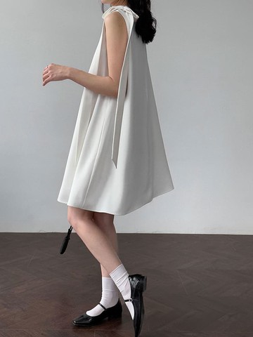 【高訂系列】輕奢典雅蝴蝶結傘擺短洋裝-5119