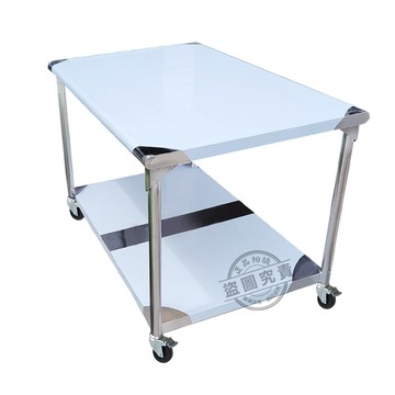 電腦桌/工作桌 【Abis】客製商品-豪華升級版90X120CM二層圓角430不鏽鋼桌-附煞車輪/料理桌/工作台/流理台(3尺X4尺)-1入
