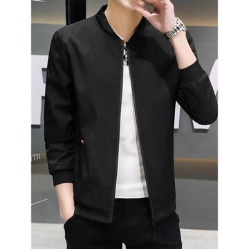 2025春秋季青年立領修身夾克男士加絨厚冬裝潮流休閑百搭外穿外套