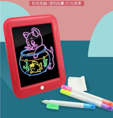 3D魔術燈光 寫字板 螢光畫畫板(附電池)/一個入(促350) 777 塗鴉畫畫板-CF147681