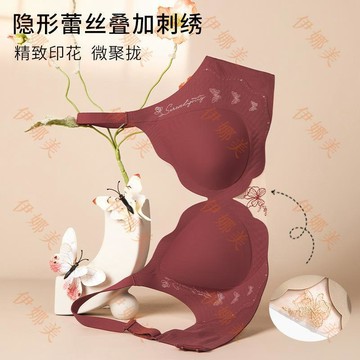 【臺灣出貨👙】本命年212#蝶戀花芒芒杯小胸聚攏內衣女無鋼圈收副乳防下垂文胸罩【伊娜美】