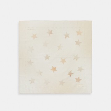 褪色風格星星印花絲巾