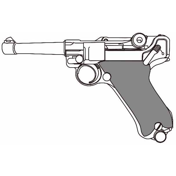 マルシン工業 LUGER P-08 4インチ パラベラム チェッカー木製