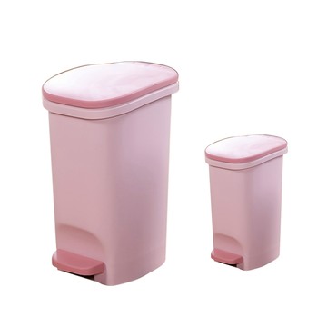 真心良品 艾莉腳踏緩降式垃圾桶(18L+9L)-2入組