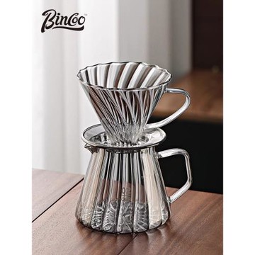 Bincoo手沖咖啡壺套裝咖啡過濾器沖泡杯耐高溫玻璃分享壺咖啡器具