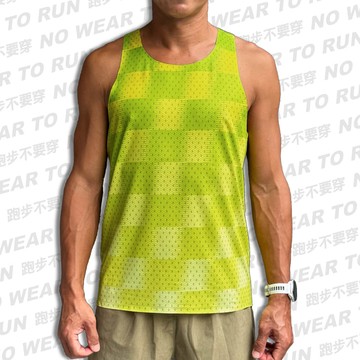 模糊格紋  F3磚眼透氣短版背心 全貼合無針線 輕量快乾 四面彈科技布