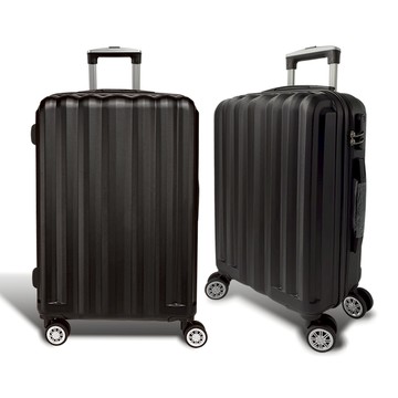 【Alldma鷗德馬】28吋ABS拉鏈行李福利箱K1-午夜黑(贈B2束帶)