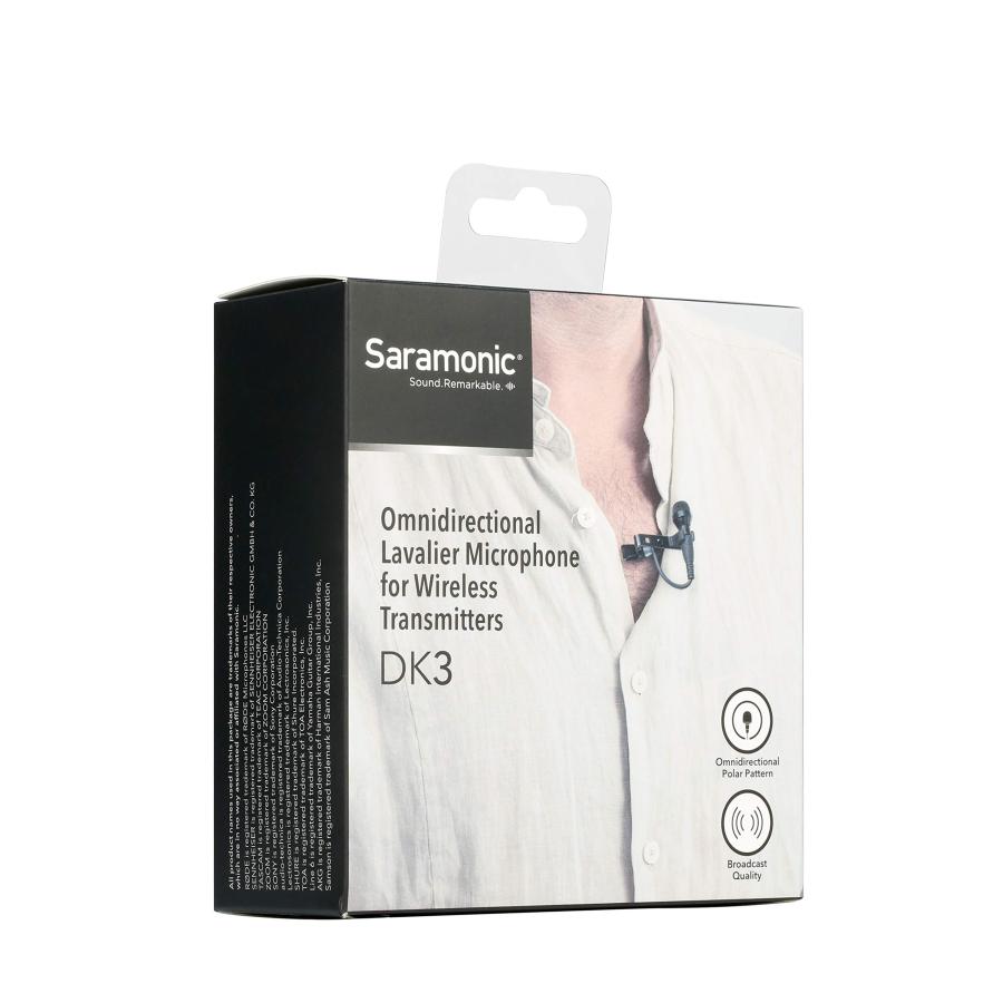 Saramonic Premium 4mm Omnidirectional Lavalier Microphone for Saramonic, Sennheiser, Rode, Azden, Nady, Senal, Boya ＆ More Wireless Transmitters ＆ R