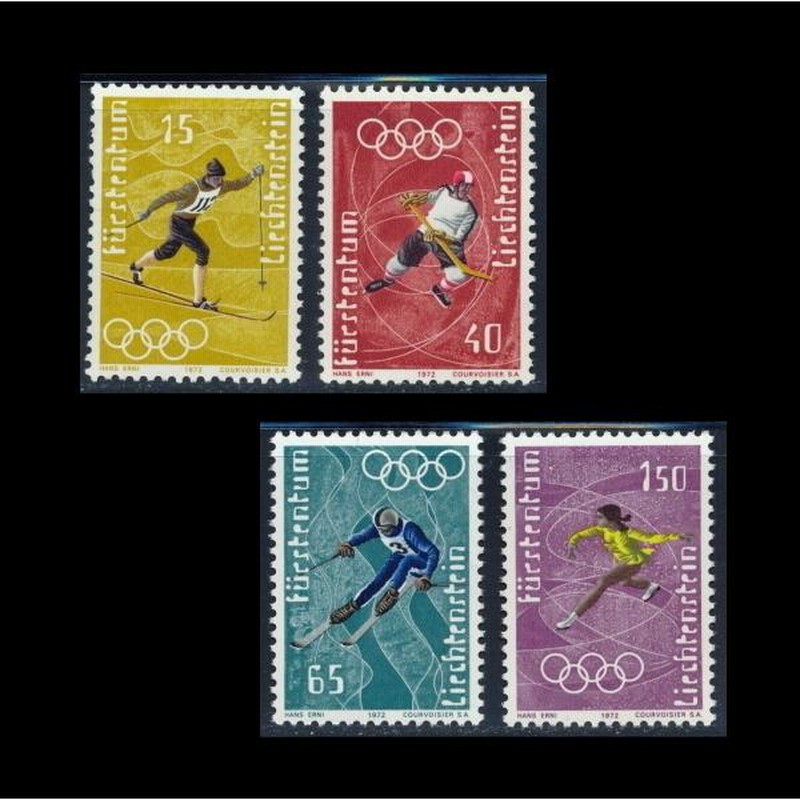 □リヒテンシュタイン切手 1972年 札幌五輪 /オリンピック 4種完